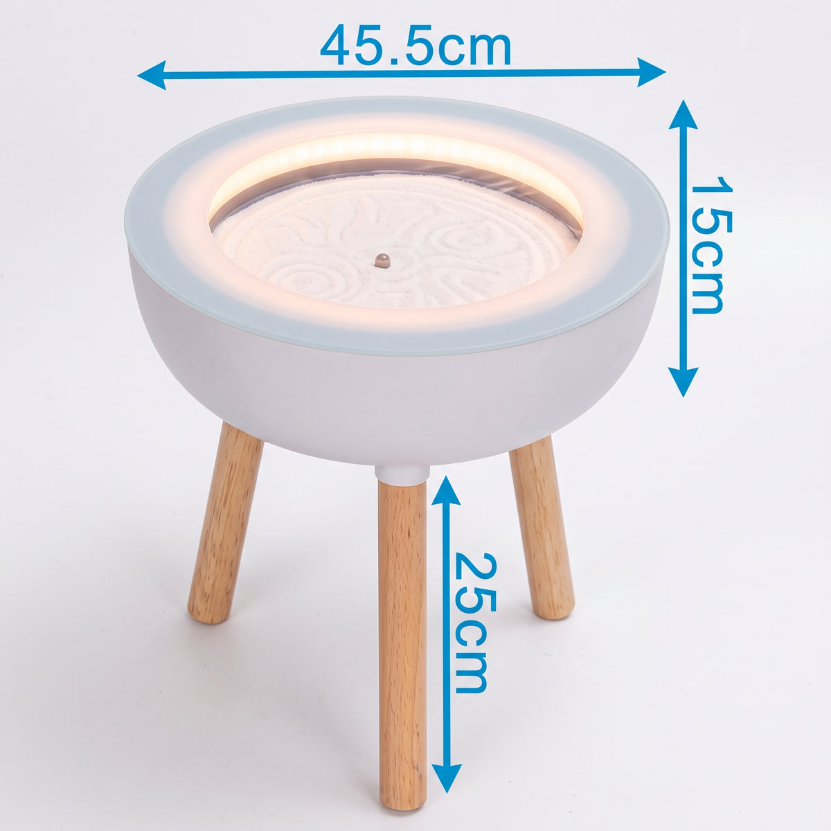 Smart Sand Art Table with Bluetooth Music (45.5cm, White) – Automated Sand Drawing Table with App Control, RGB Ambient Light & Detachable Legs for Mindfulness & Sensory Rooms