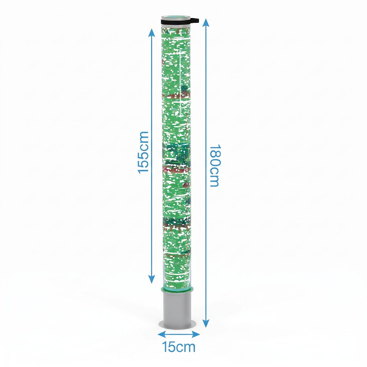 Tall Single-Layer Sensory Bubble Column – Floor-Standing LED Bubble Tube Water Lamp with Floating Simulation Fish, Multi-Color Remote & Secure Wall Brackets for Snoezelen & OT Rooms (Model HTS-13)