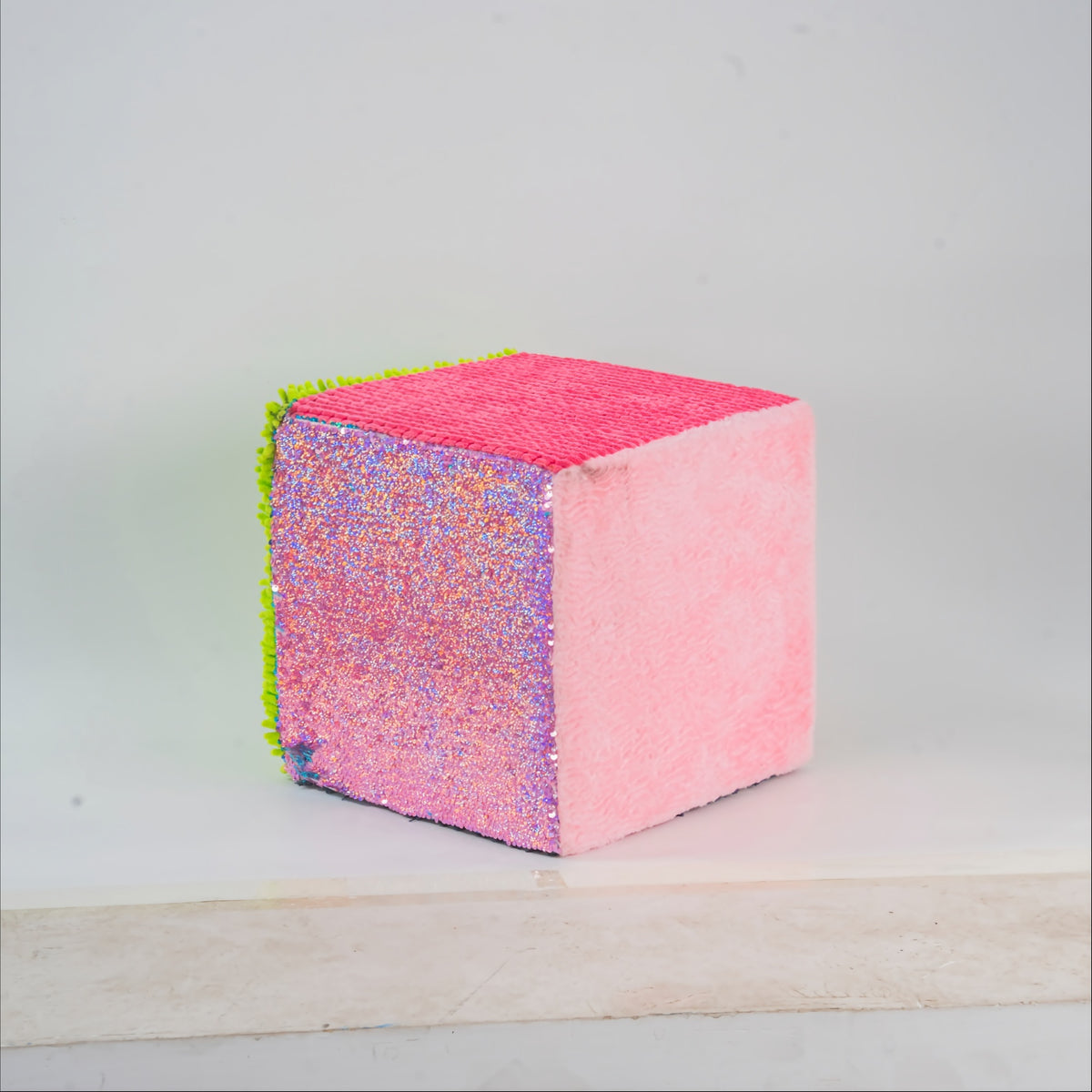 Multi-Sensory Tactile Cube (30cm) – 6-Sided Sensory Activity Block with Reversible Sequins, Plush & Textured Fabrics for OT Therapy & Kids