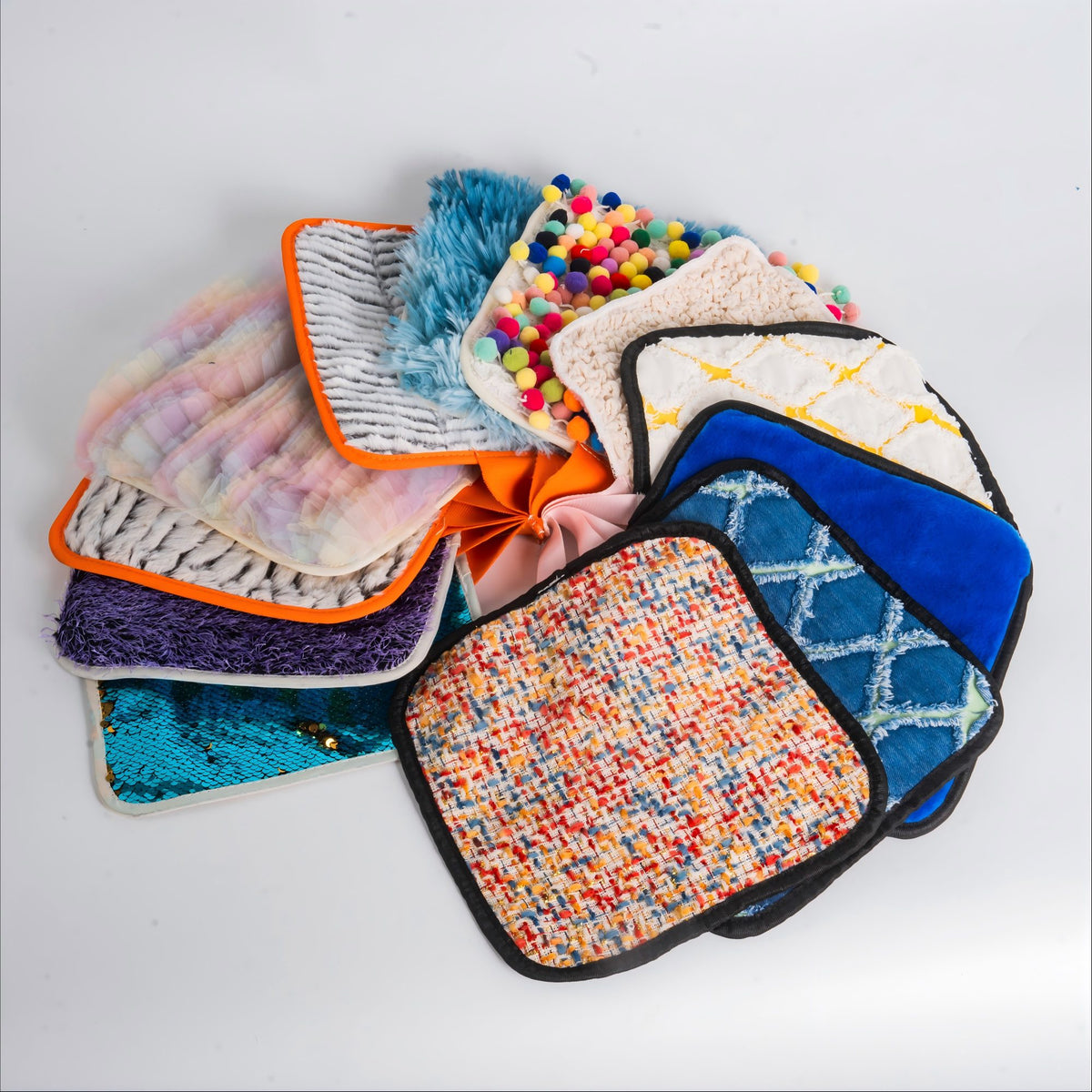 12-Piece Portable Sensory Fabric Set with Tote Bag – Double-Sided Multi-Texture Tactile Squares for OT Therapy, Autism & Early Learning