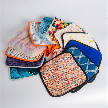 12-Piece Portable Sensory Fabric Set with Tote Bag – Double-Sided Multi-Texture Tactile Squares for OT Therapy, Autism & Early Learning