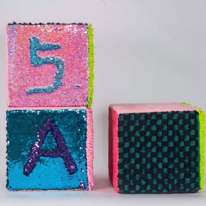 Multi-Sensory Tactile Cube (30cm) – 6-Sided Sensory Activity Block with Reversible Sequins, Plush & Textured Fabrics for OT Therapy & Kids