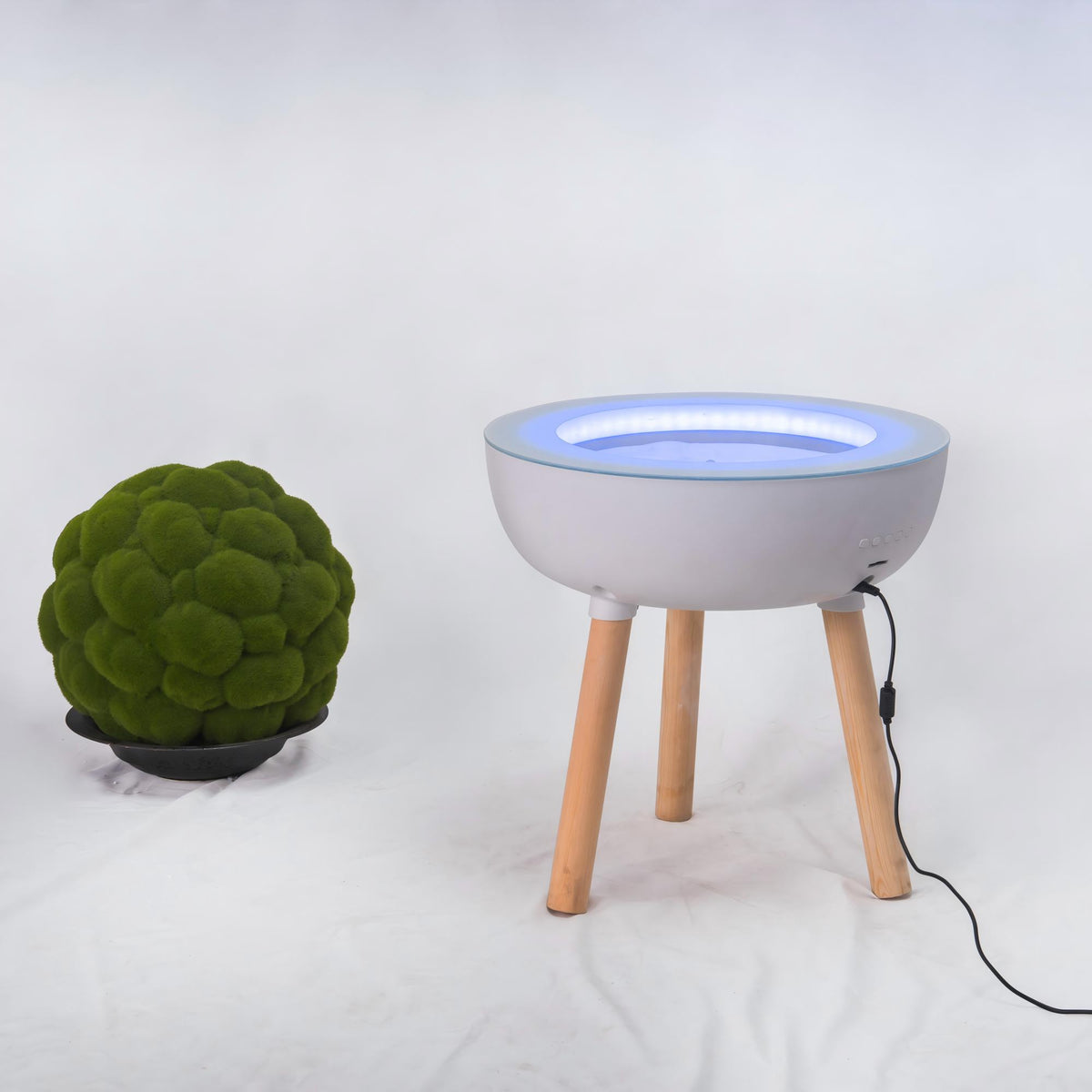 Smart Sand Art Table with Bluetooth Music (45.5cm, White) – Automated Sand Drawing Table with App Control, RGB Ambient Light & Detachable Legs for Mindfulness & Sensory Rooms