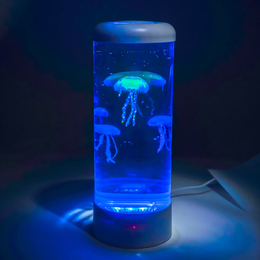 Sensory Jellyfish Aquarium Lamp (36cm) – Color-Changing LED Mood Night Light with Floating Jellyfish for Autism, Anxiety Relief & Sensory Rooms (Model HTSS-69)