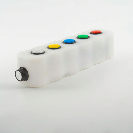 Ergonomic Wave Wireless Sensory Light Controller (40cm) – 5-Button Color Switcher & Speed Dial for Infinity Mirrors, Light Columns & Bubble Tubes (Model HTSS-22)