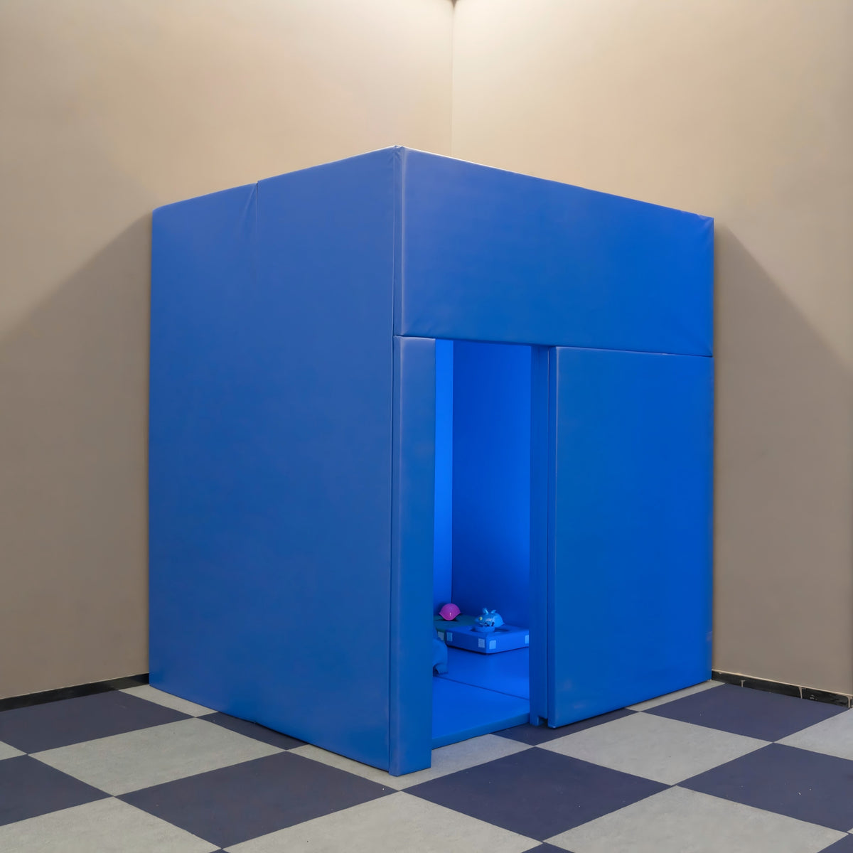 Large Padded Sensory Den Sound-Dampening Calm Down Safe Space with Soft PU Leather for Autism, ADHD & Sensory Rooms
