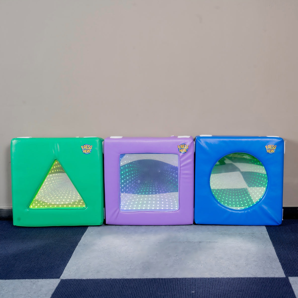 Soft Padded Modular Infinity Mirror Set – Portable Sensory Optical Illusion LED Blocks for Autism, OT Therapy & Snoezelen Rooms