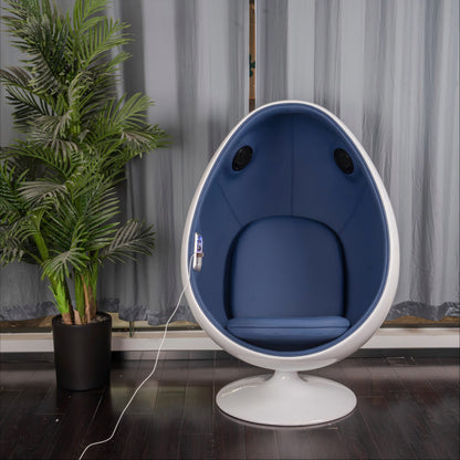 360° Swivel Sensory Egg Pod Chair – Bluetooth Vibroacoustic Music Pod with Bass Vibration for Autism, OT Therapy & Relaxation