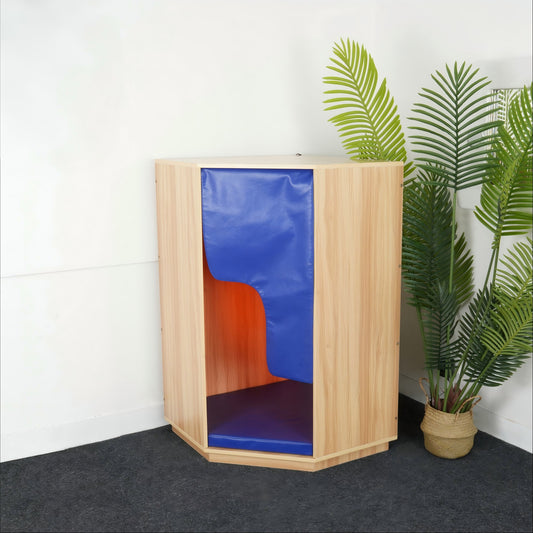 Cozy Wooden Sensory Den with Internal LED Lighting – Compact Corner Play Cabin & Safe Space for Daycares, Therapy Clinics & Home