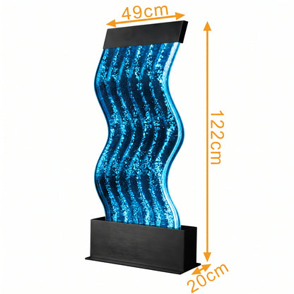 Linear Sensory Bubble Wall Panel (120x45cm, Black) – Rectangular Illuminated Bubble Column & Water Screen Partition with Multi-Color LED & Remote Control for Snoezelen & Sensory Rooms (Model HTSS-08A)