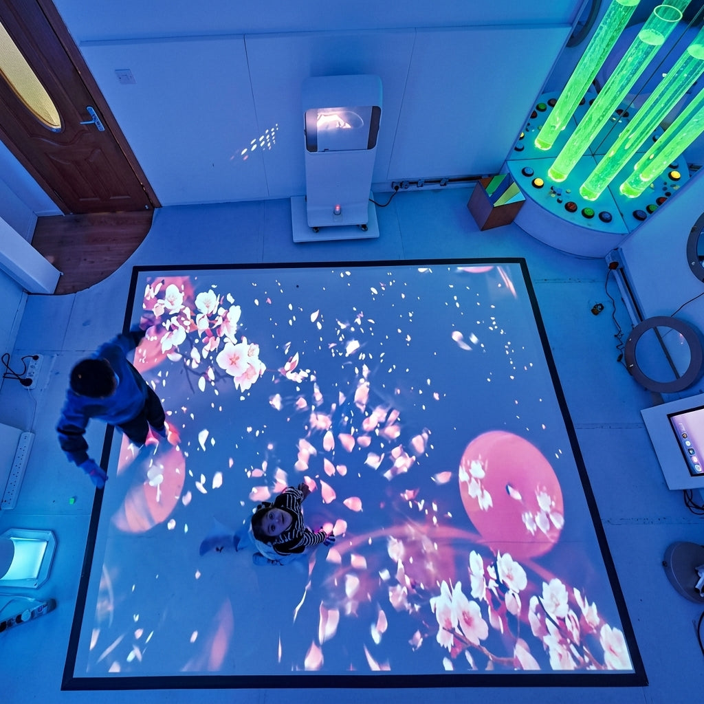 Interactive Floor & Wall Projection System – All-in-One Multi-Sensory VR Projector with 100+ Games for Kids, Sensory Rooms & Schools