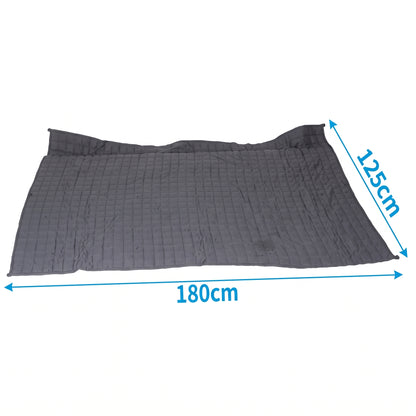 Large Deep Touch Pressure Weighted Blanket (180x125cm) – Full-Body Sensory Calming Blanket in Classic Grey for Anxiety Relief, Sleep & Therapy