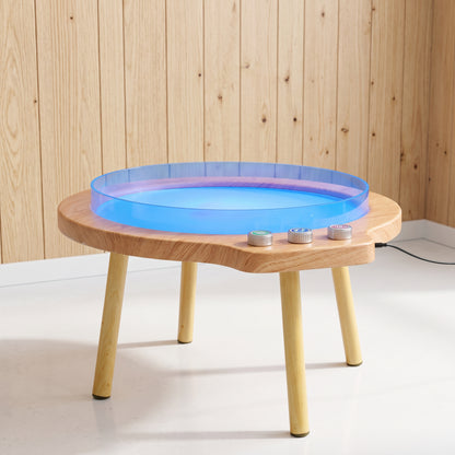 Wooden Sensory Dimmable Play Table (Model HTSS74A) – RGB Color Mixing Light Activity Table for Tracing, Shadow Play & Sand Art