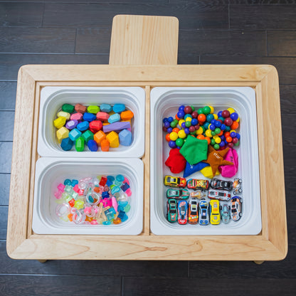 Multi-Functional Kids Sensory Table with 2 Chairs & Removable Storage Bins – Wooden Activity & Play Table Set for Kids