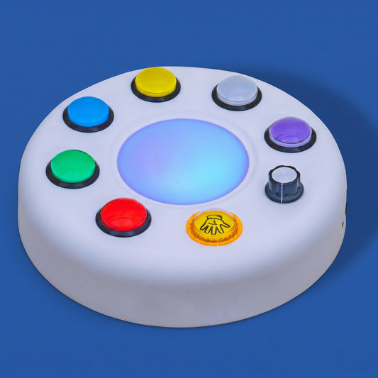 Multi-Sensory Interactive Round Light Controller 3.0 – Reactive Color Switcher with Multifunction Knob for Bubble Column, RGB Light Column and Wall Light Panel (Type-C Rechargeable)