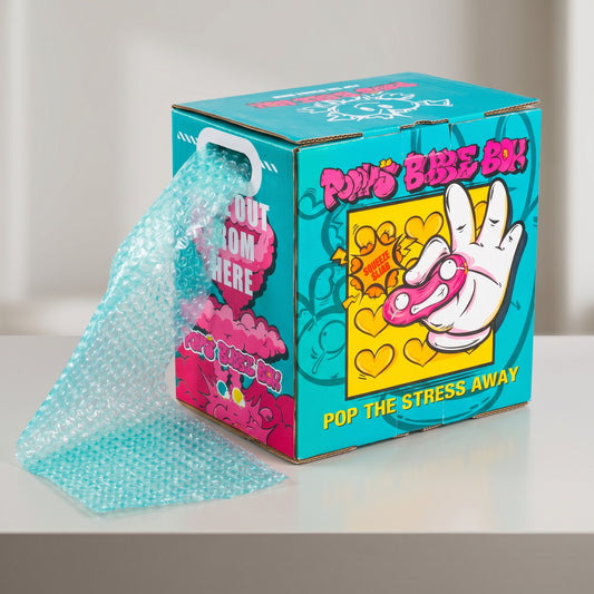 Multi-Sensory Bubble Wrap Box – ASMR Pop Stress Relief Roll in Macaron Blue, Green & Pink for Anxiety, Fidgeting, OT & Desk Calm