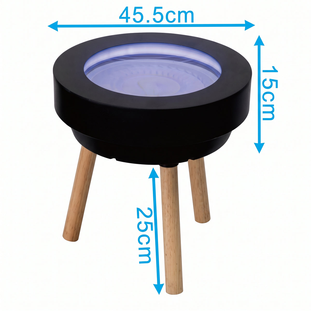 Smart Sand Art Table (45.5cm, Black) – Automated Sand Drawing Table with App Control, Dynamic RGB Ambient Light & Detachable Legs for Mindfulness & Sensory Rooms