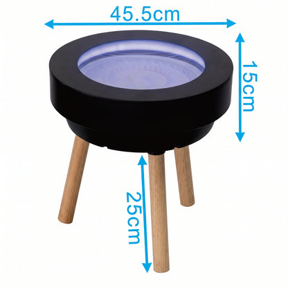 Smart Sand Art Table (45.5cm, Black) – Automated Sand Drawing Table with App Control, Dynamic RGB Ambient Light & Detachable Legs for Mindfulness & Sensory Rooms