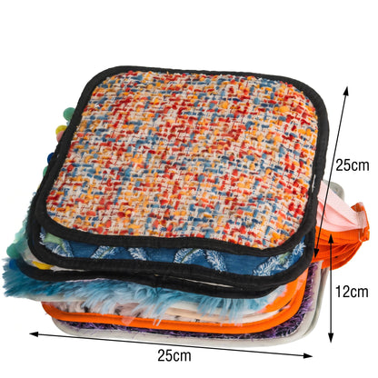 12-Piece Portable Sensory Fabric Set with Tote Bag – Double-Sided Multi-Texture Tactile Squares for OT Therapy, Autism & Early Learning