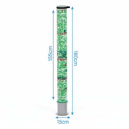 Tall Single-Layer Sensory Bubble Column – Floor-Standing LED Bubble Tube Water Lamp with Floating Simulation Fish, Multi-Color Remote & Secure Wall Brackets for Snoezelen & OT Rooms (Model HTS-13)
