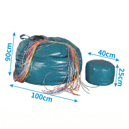 Sensory Fiber Optic Bean Bag Chair with Ottoman Set – Bluetooth Music Pod with Glow Fiber Strands & Noise-Cancelling Headphone for Autism & Sensory Rooms